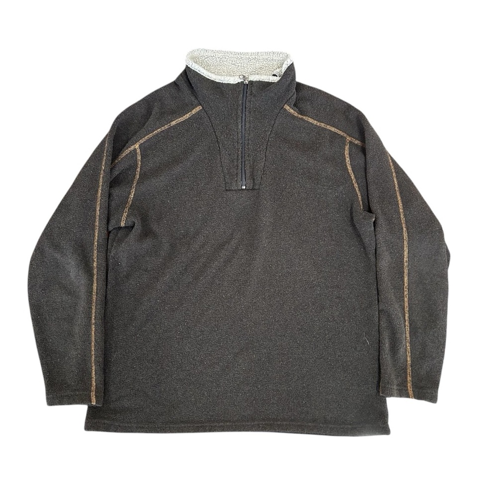 KUHL jacket europa alfpaca fleece pullover 1/4 zip brown